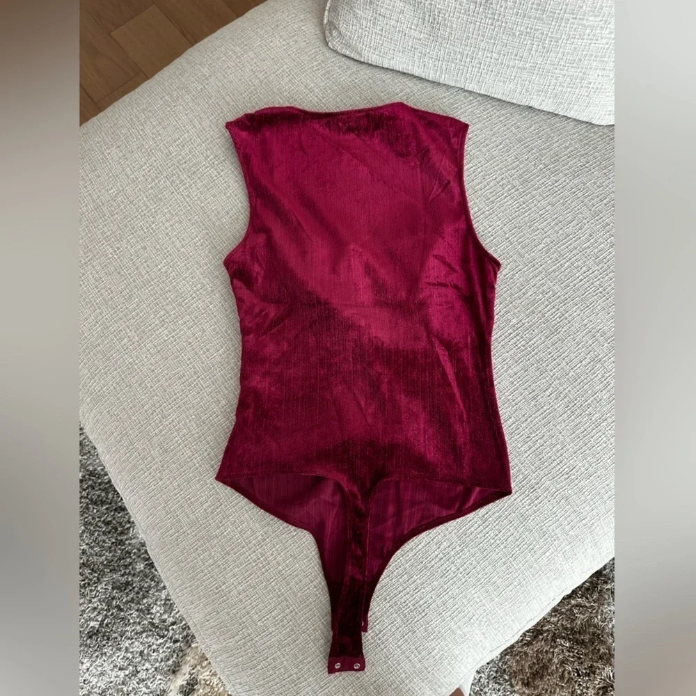 NWOT Vestique Bodysuit Cranberry Red Velvet
